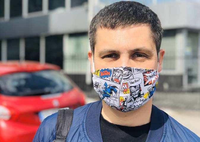 Индивидуальный пошив мужской одежды в Киеве. Защитнакя маска для мужчинн